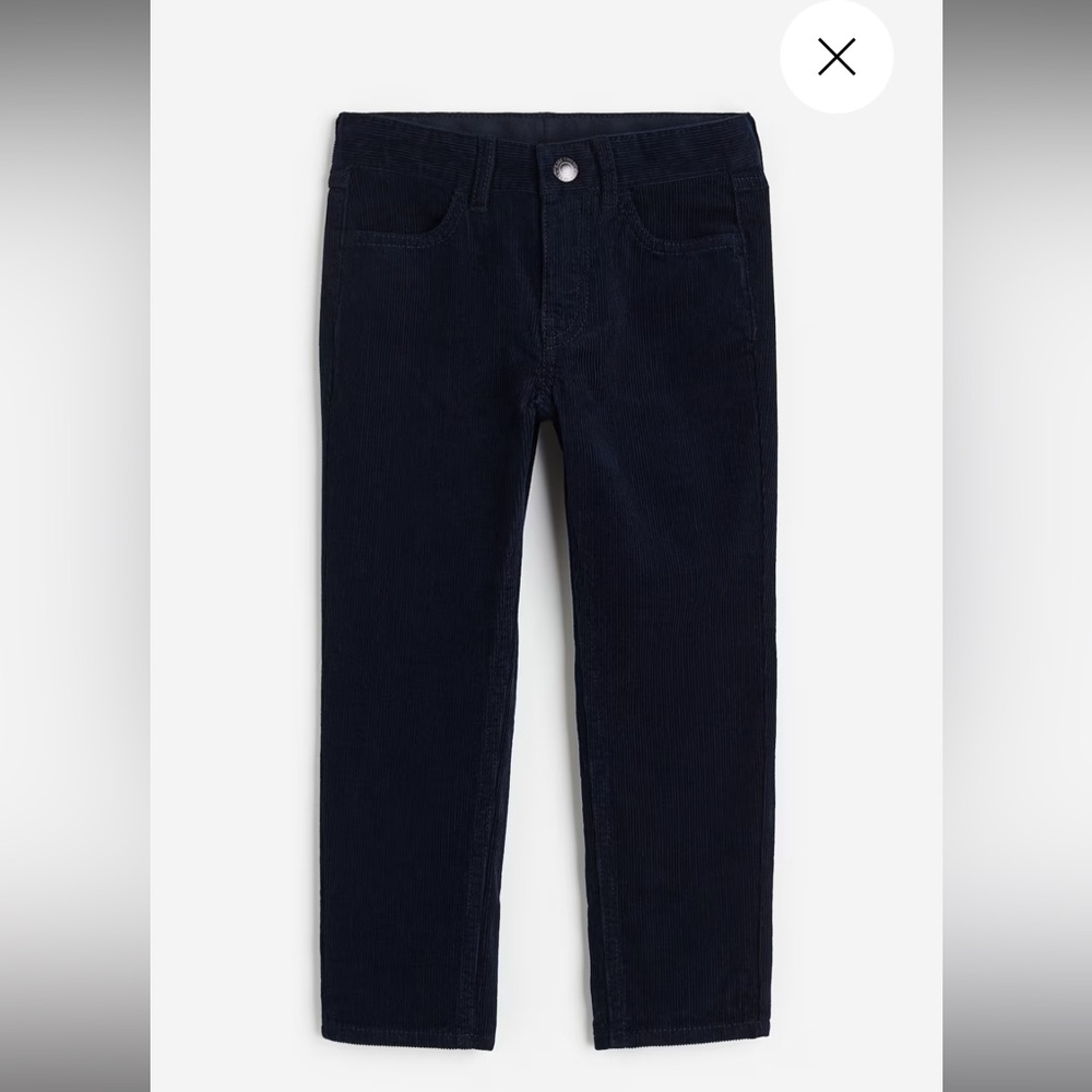2/$20 NWT H&M boys navy slim fit Corduroy Pants 2T 1-2 year old brand new